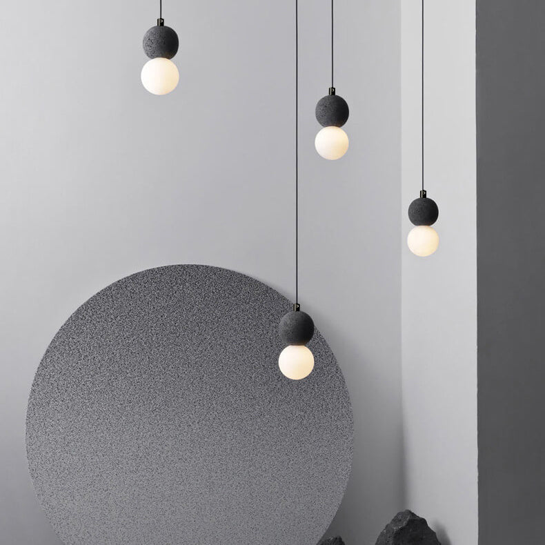 Zeitgenössische skandinavische Orb Terrazzo 1-Lampe Pendelleuchte für das Schlafzimmer