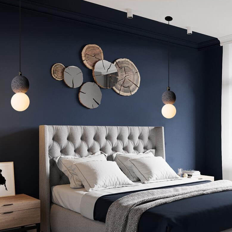 Zeitgenössische skandinavische Orb Terrazzo 1-Lampe Pendelleuchte für das Schlafzimmer