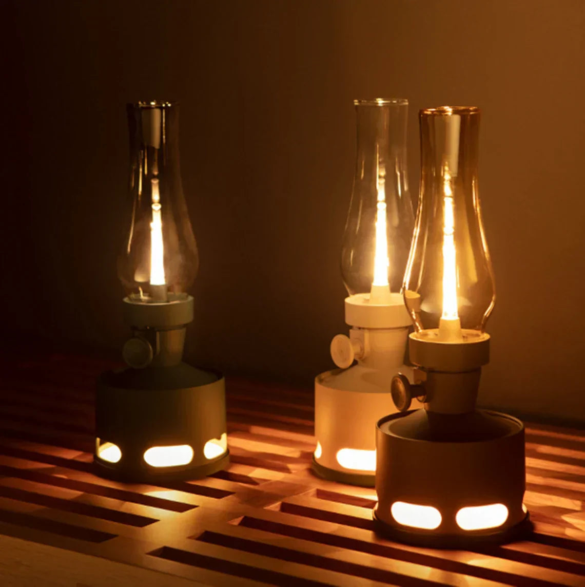 Vintage LED Laterne – Nostalgische Sturmlampe mit Flammeneffekt & USB-C Akku, 4000mAh, dimmbar