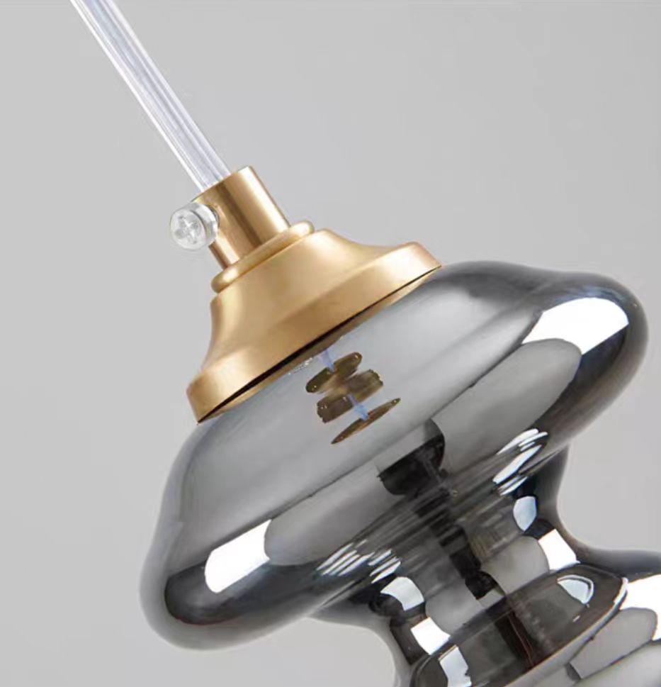 Luxuriöse Glas-Pendelleuchte mit LED-Lichterketten – Designer Hängelampe für Esszimmer, Wohnzimmer & Hotels – Vintage Modern Glamour