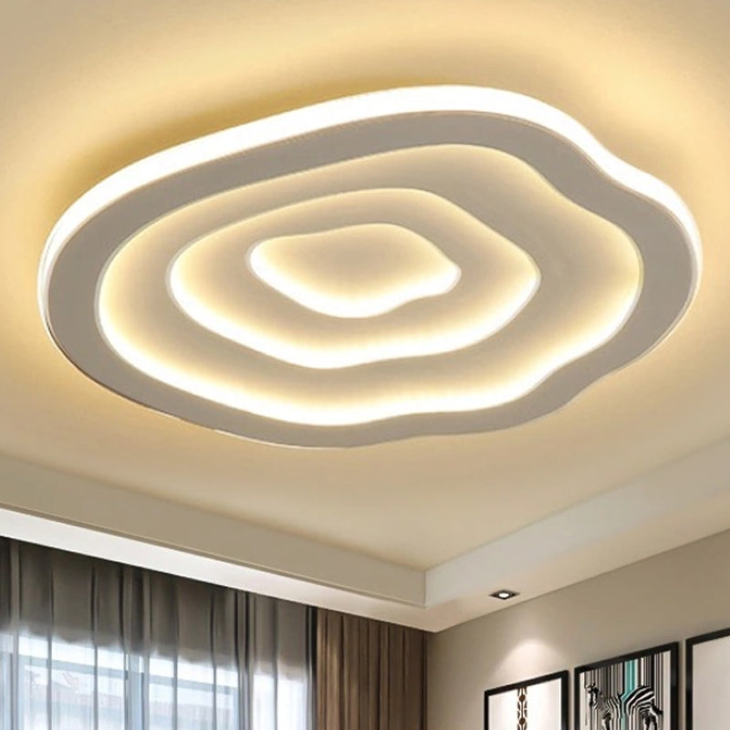Wellenförmige LED Deckenleuchte aus Acryl – Dimmbares Warm-/Kaltweißes Licht, Moderne Flushmount Lampe für Wohn- und Schlafzimmer