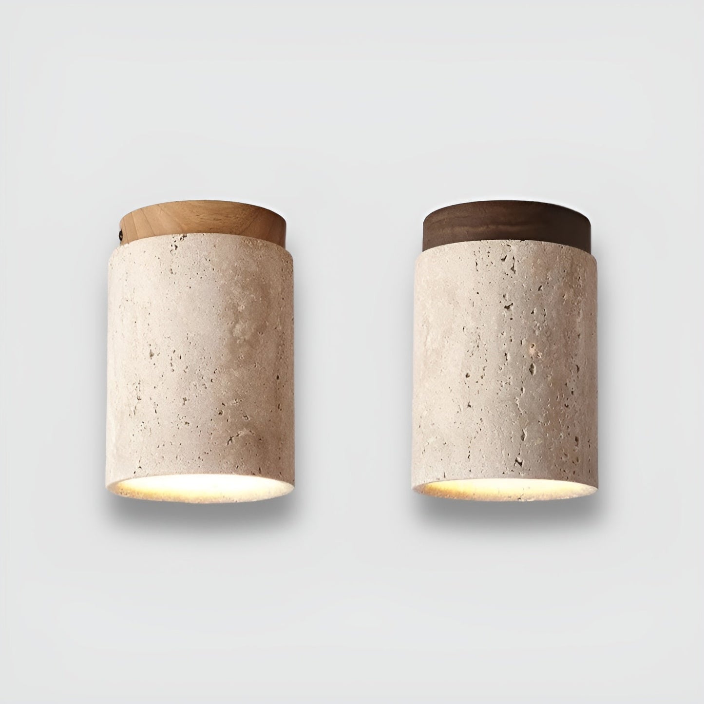 ZenElegance Wabi Sabi Luxus Deckenbeleuchtung - Natürlicher Travertin LED