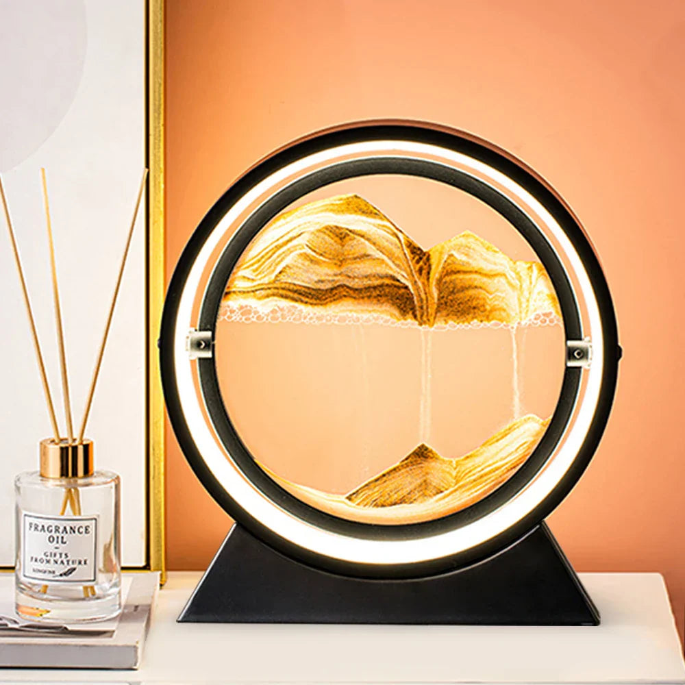 3D Sanduhr Tischlampe mit LED-Beleuchtung – Kreative Dekorative Beleuchtung