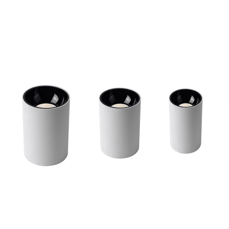 Minimalistische LED Deckenleuchte in Zylinderform – Moderne Aufbaulampe in Schwarz & Weiß für Flur, Küche & Wohnzimmer