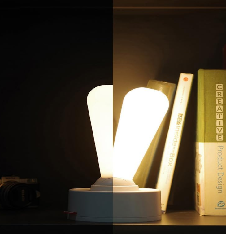 Retro table lamp with toggle switch – Rechargeable LED light in minimalist design with touch function and two brightness levels
