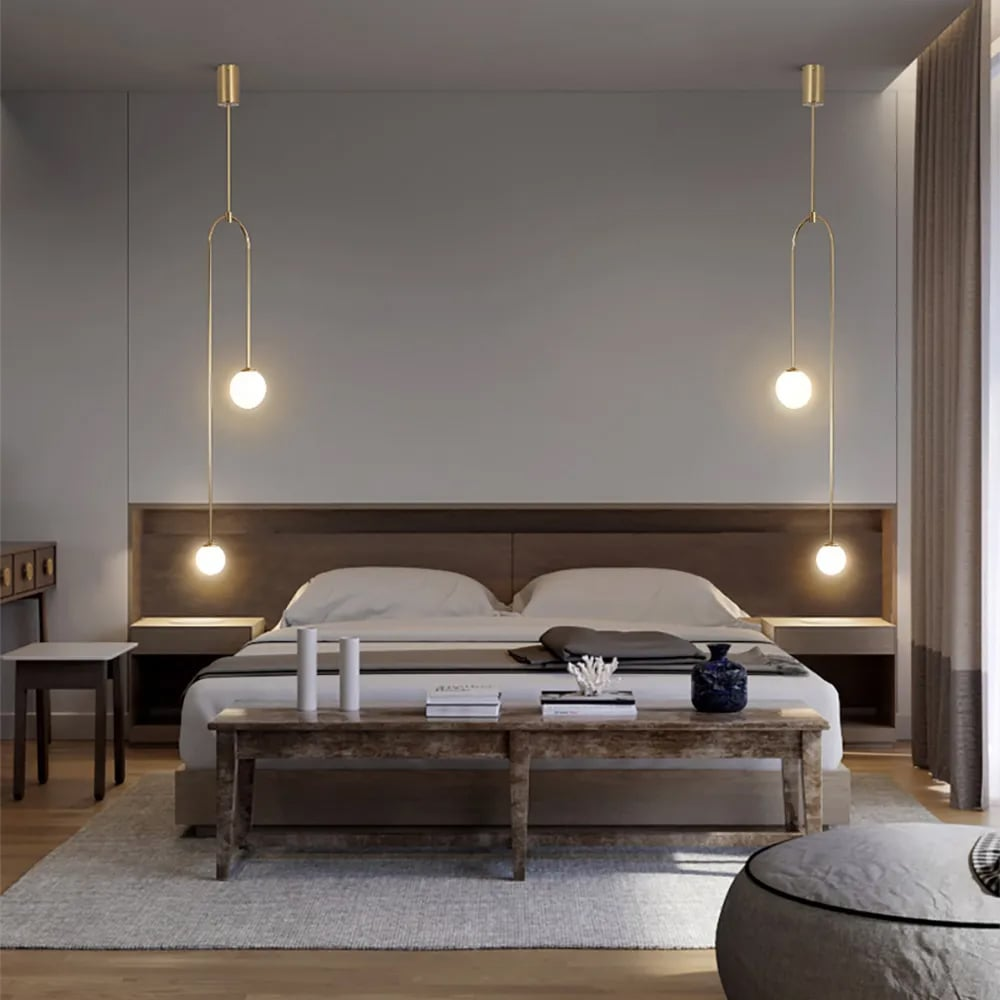 Asymmetrische Pendelleuchte mit Doppel-Kugeldesign – Elegante Hängelampe für Schlafzimmer, Wohnzimmer & moderne Interiors – Minimalistisch & Luxuriös