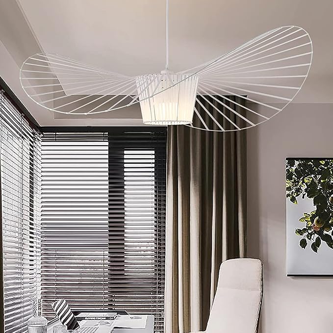 Designer Pendelleuchte mit Flügel-Design – Moderne Drahtlampe für hohe Decken, Treppenhäuser & Lofts
