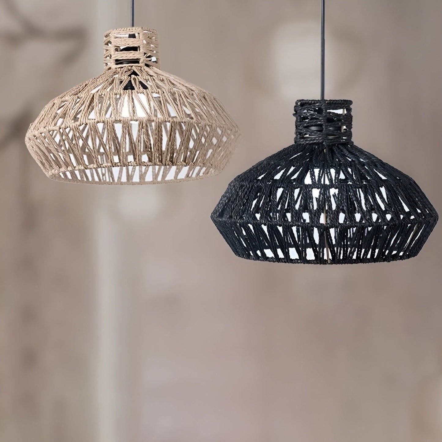 AntiqueWeave Lamp - Antike Lampe Aus Hand geflochtenem Rattan