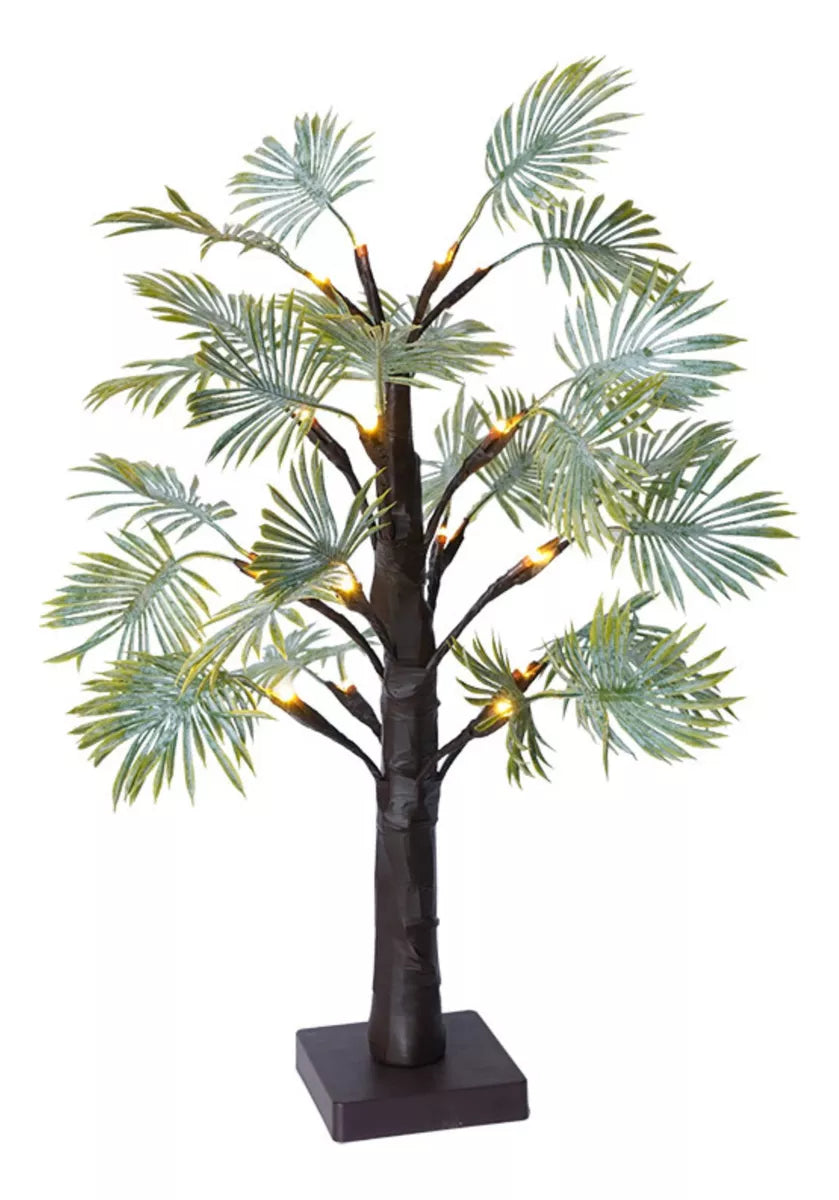 LED Weihnachts-Palmenlichter – Warmweiß, batteriebetrieben, festliche Dekoleuchte aus PVC, 55 cm hoch