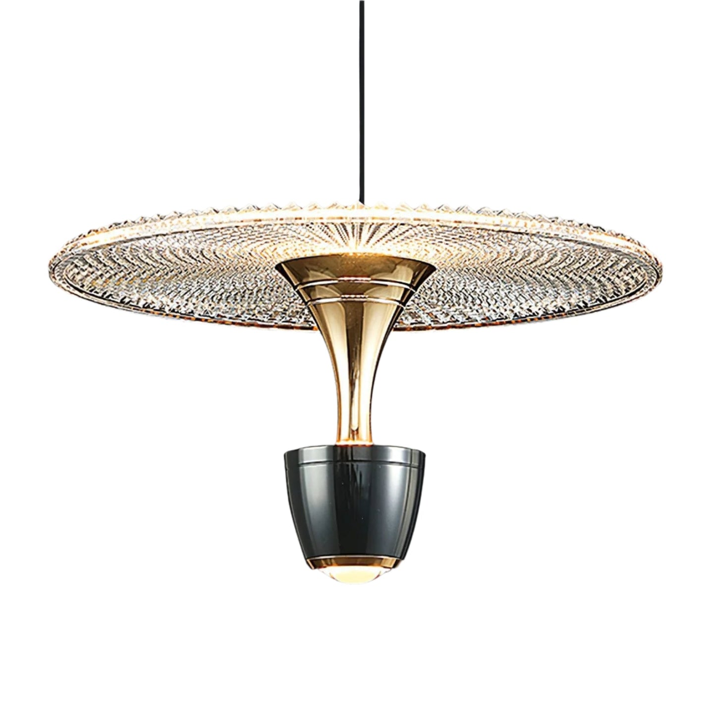 Design Pendelleuchte im Vintage-Look – Edle Hängelampe mit Glasdetails & Goldakzenten für Esszimmer & Wohnzimmer