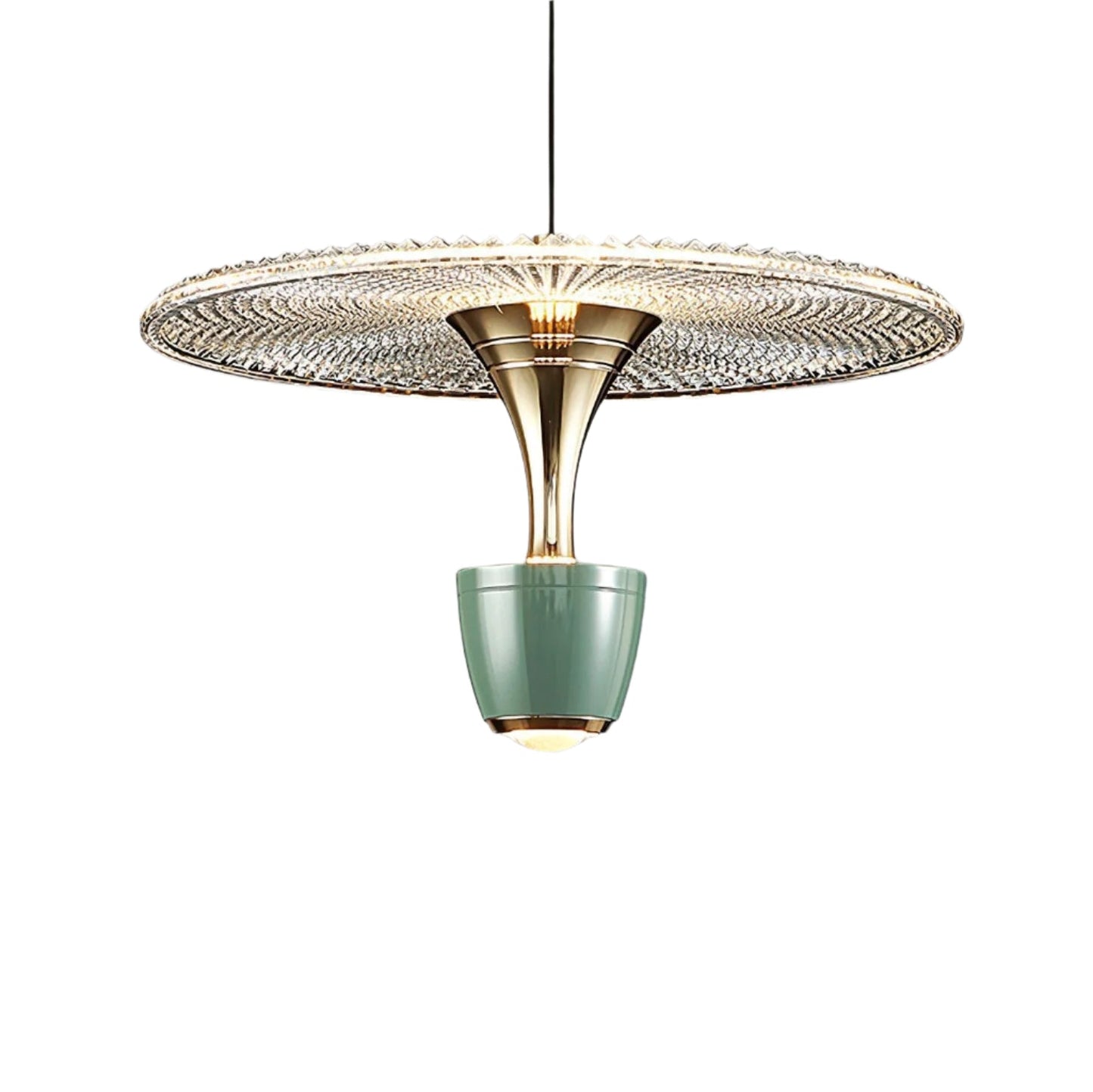 Design Pendelleuchte im Vintage-Look – Edle Hängelampe mit Glasdetails & Goldakzenten für Esszimmer & Wohnzimmer