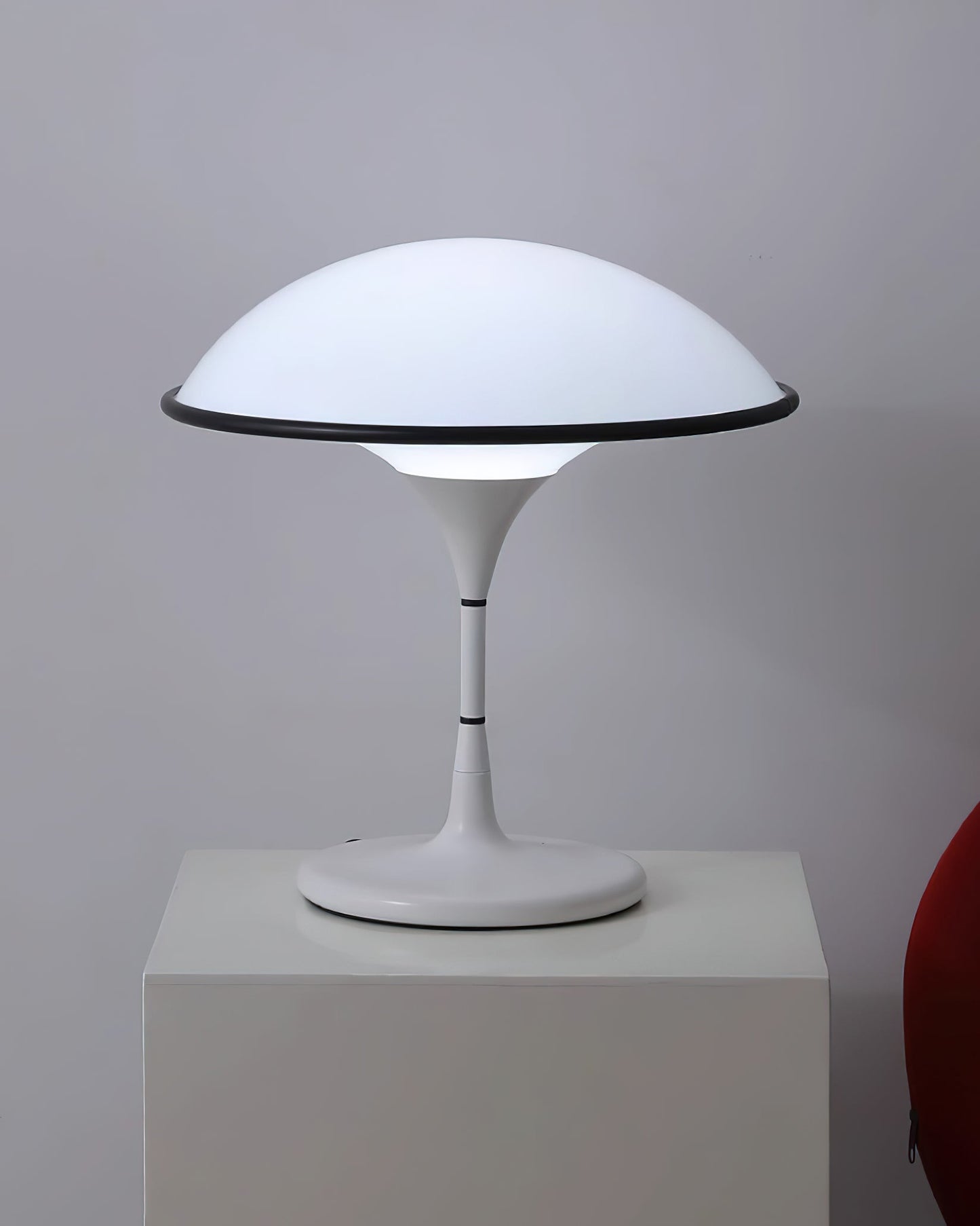 Modern designer table lamp for living room & bedroom – Dimmable LED light, mushroom shape, ambient lighting, minimalist retro style