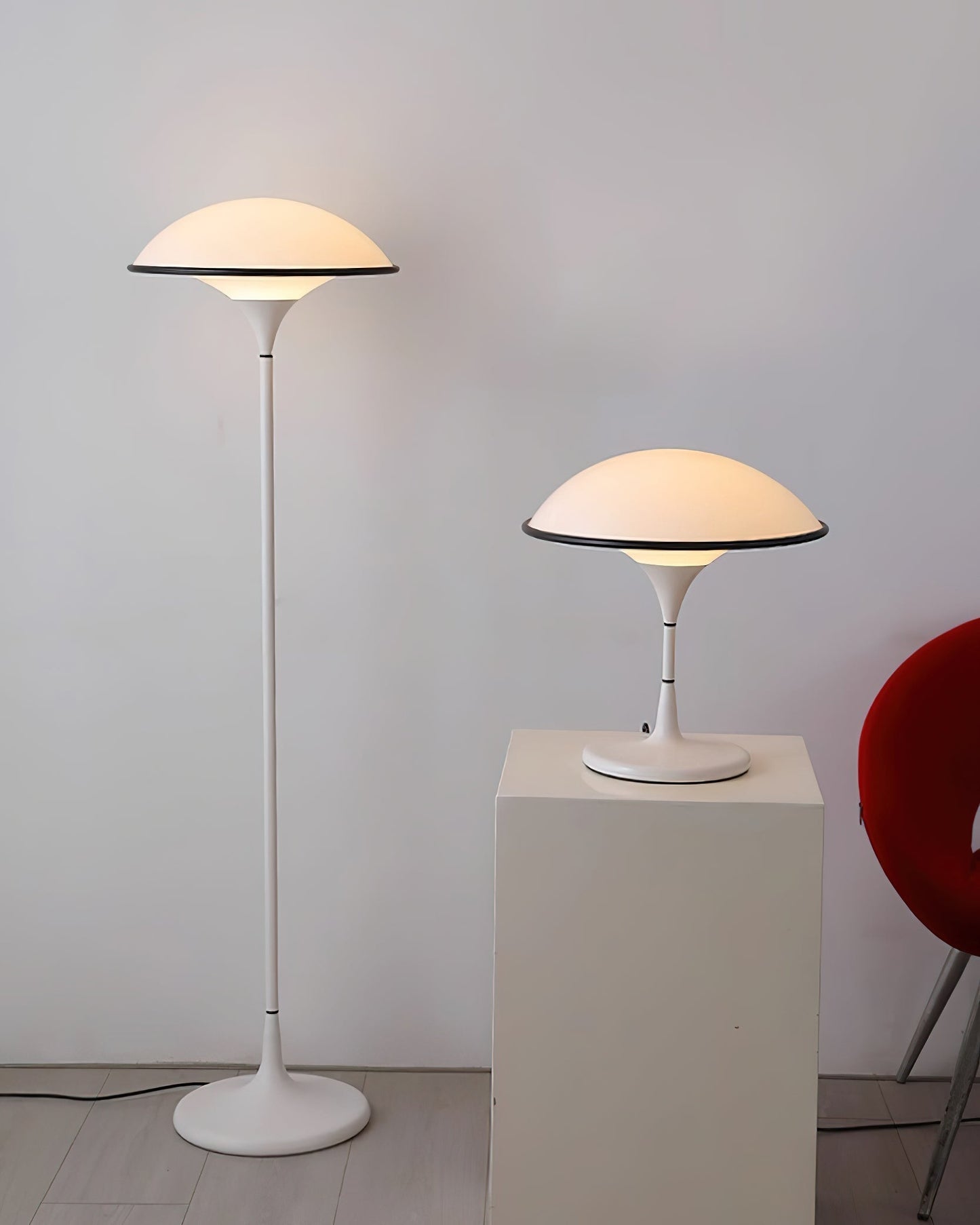 Modern designer table lamp for living room & bedroom – Dimmable LED light, mushroom shape, ambient lighting, minimalist retro style