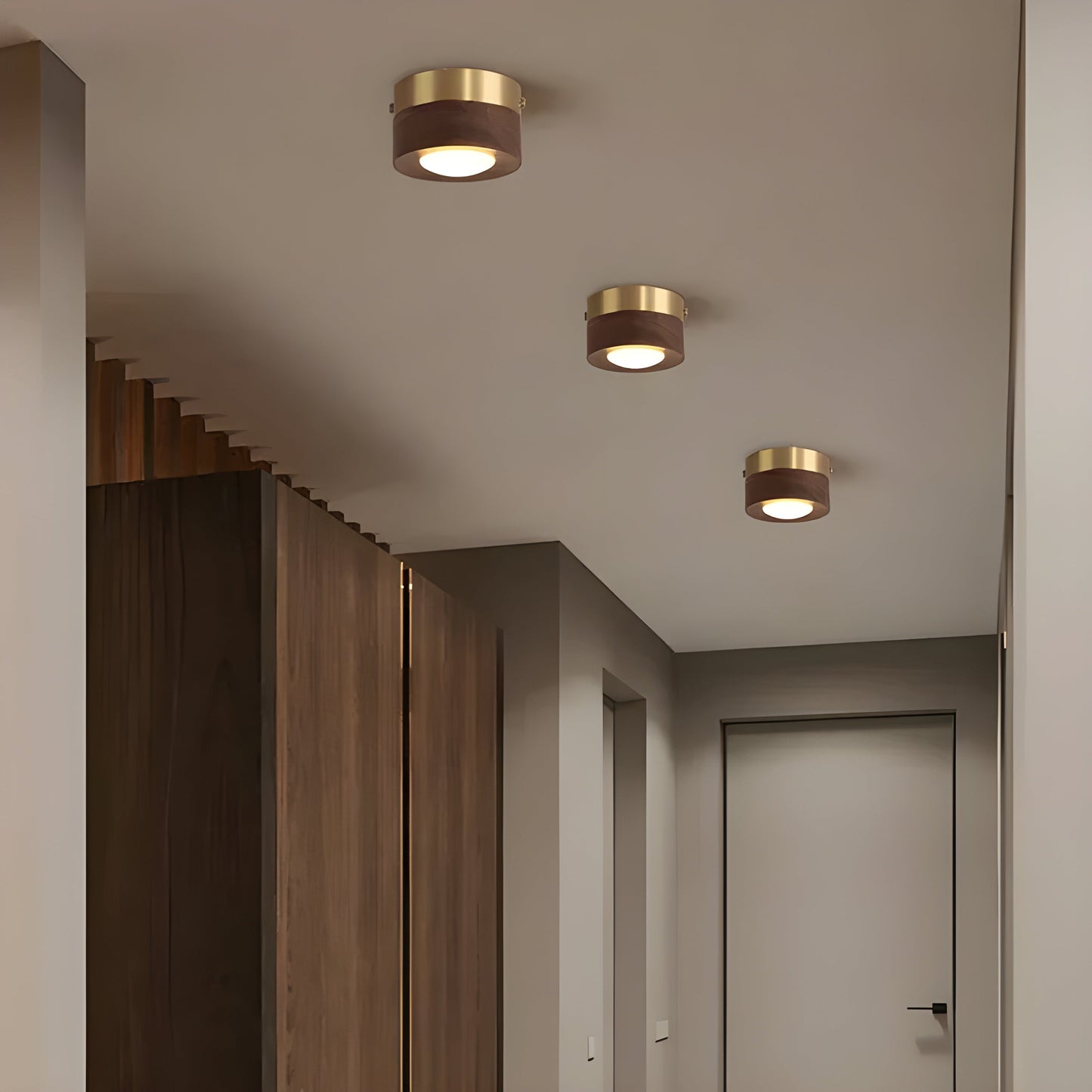 WalnutLume Light – Moderne LED-Deckenleuchte aus Walnussholz