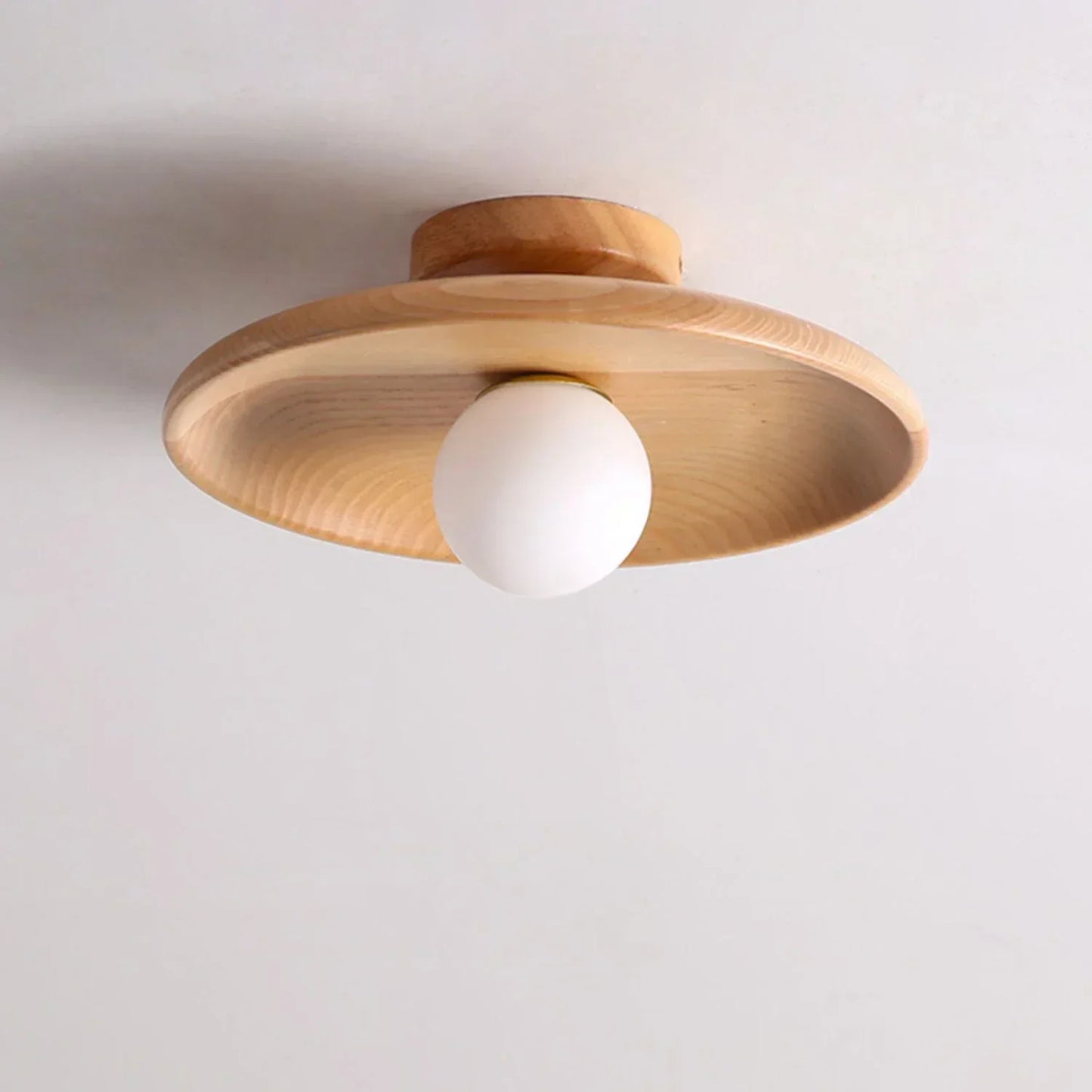 Wood pendant lamp in modern design, LED-compatible ceiling light for living room or dining room