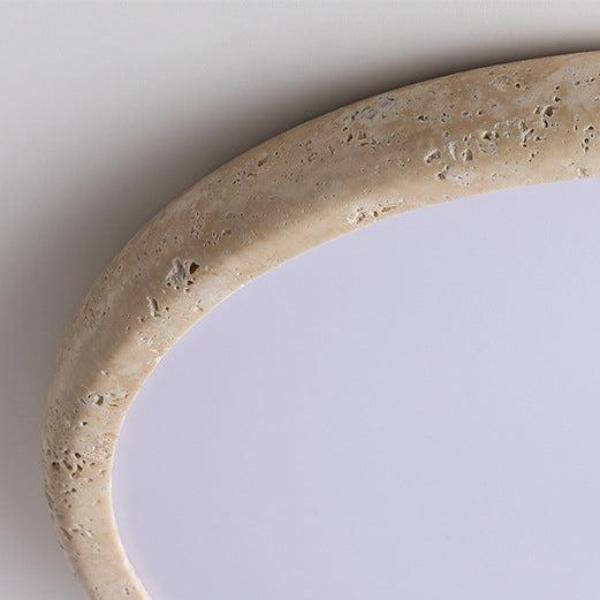 Moderne Deckenleuchte mit Naturstein-Rahmen – Flache LED Aufbaulampe für Schlafzimmer, Wohnzimmer & Flur