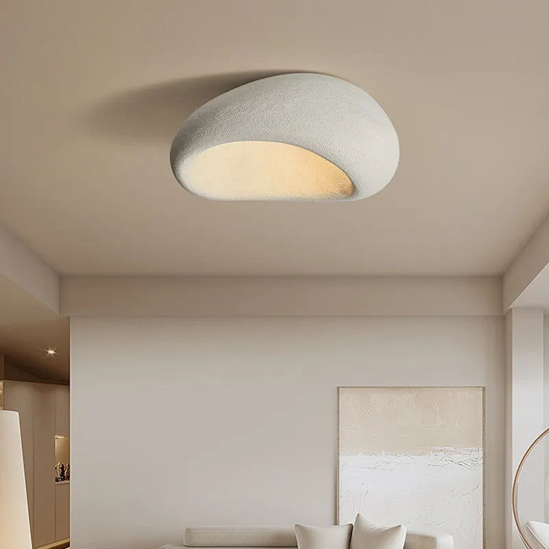 WabiSabiGlow - Designer Deckenbeleuchtung Steinoptik | Dimmbares Licht für Wohnzimmer
