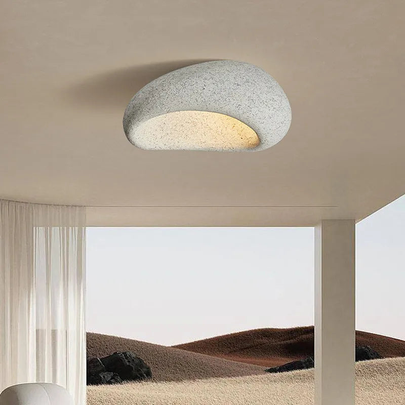 WabiSabiGlow - Designer Deckenbeleuchtung Steinoptik | Dimmbares Licht für Wohnzimmer