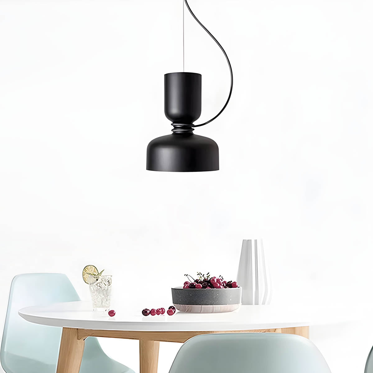 Skandinavische Pendelleuchte im Industrial-Design – Minimalistische Hängelampe aus Metall für Küche, Esszimmer & Wohnzimmer