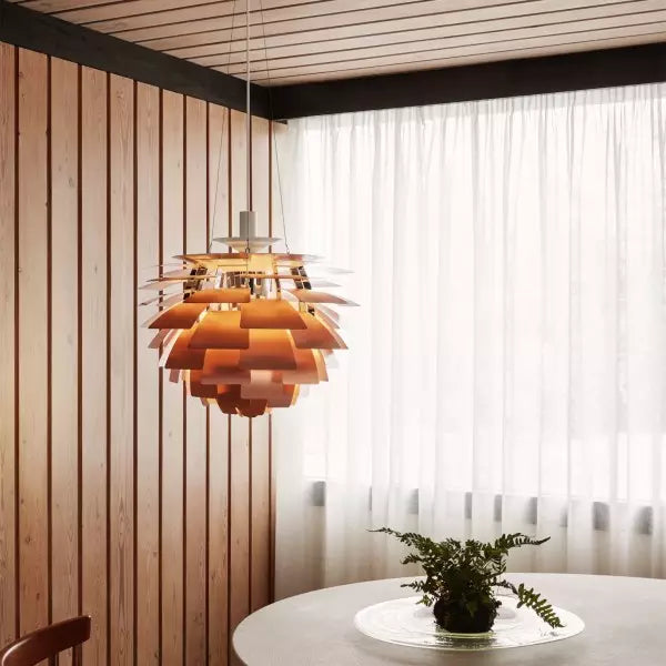 Design-Pendelleuchte “Artichoke Style” – Goldene Hängelampe im skandinavischen Look für Wohnzimmer, Esszimmer & Loft
