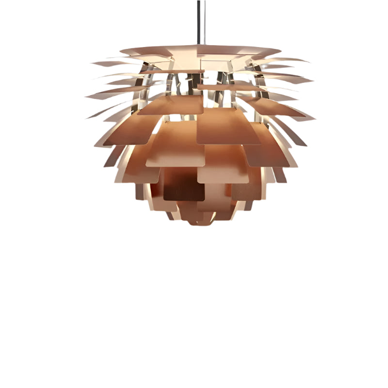 Design-Pendelleuchte “Artichoke Style” – Goldene Hängelampe im skandinavischen Look für Wohnzimmer, Esszimmer & Loft
