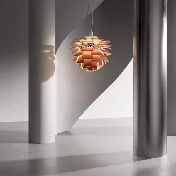 Design-Pendelleuchte “Artichoke Style” – Goldene Hängelampe im skandinavischen Look für Wohnzimmer, Esszimmer & Loft