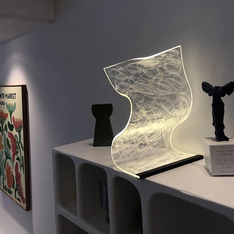 Moderne LED Tischlampe aus Acryl – Stilvolle Dekoleuchte für Wohnzimmer und Büro
