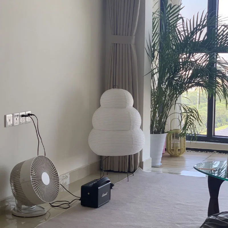 Verstellbare Tischlampe aus Reispapier, Japanische Papierleuchte für Büro & Wohnzimmer