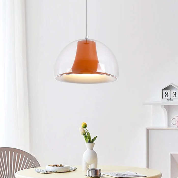Moderne Pendelleuchte mit Doppelglas-Schirm – Minimalistische Hängeleuchte für Esszimmer, Küche & Wohnzimmer im skandinavischen Stil