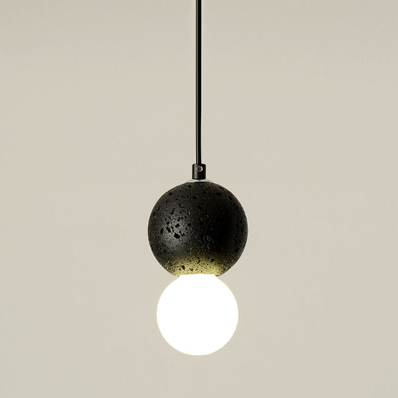 Zeitgenössische skandinavische Orb Terrazzo 1-Lampe Pendelleuchte für das Schlafzimmer
