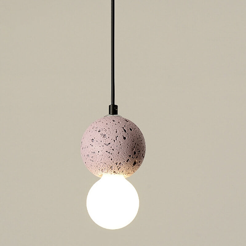 Zeitgenössische skandinavische Orb Terrazzo 1-Lampe Pendelleuchte für das Schlafzimmer