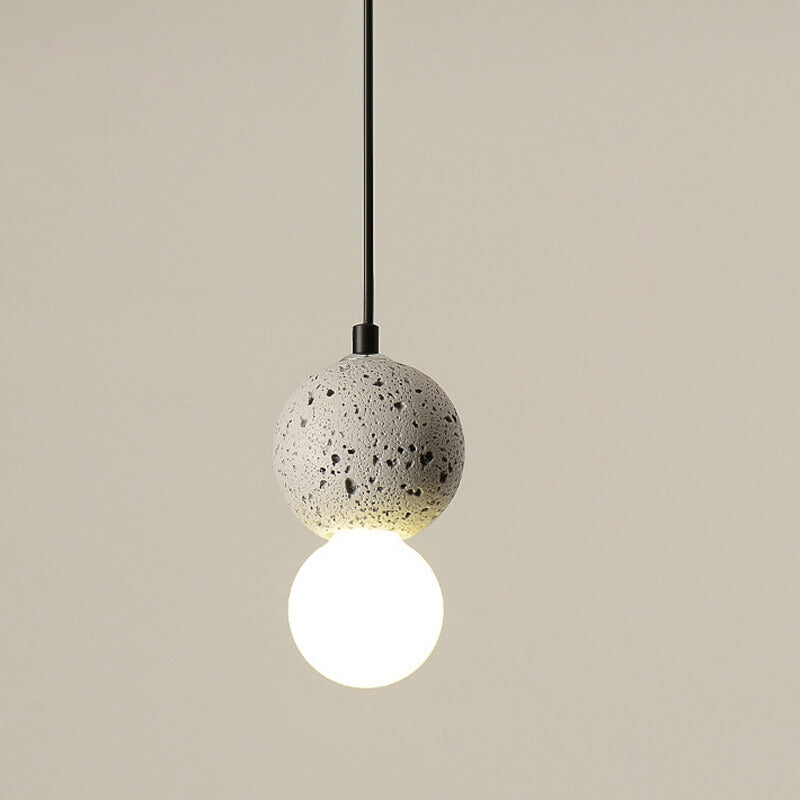 Zeitgenössische skandinavische Orb Terrazzo 1-Lampe Pendelleuchte für das Schlafzimmer