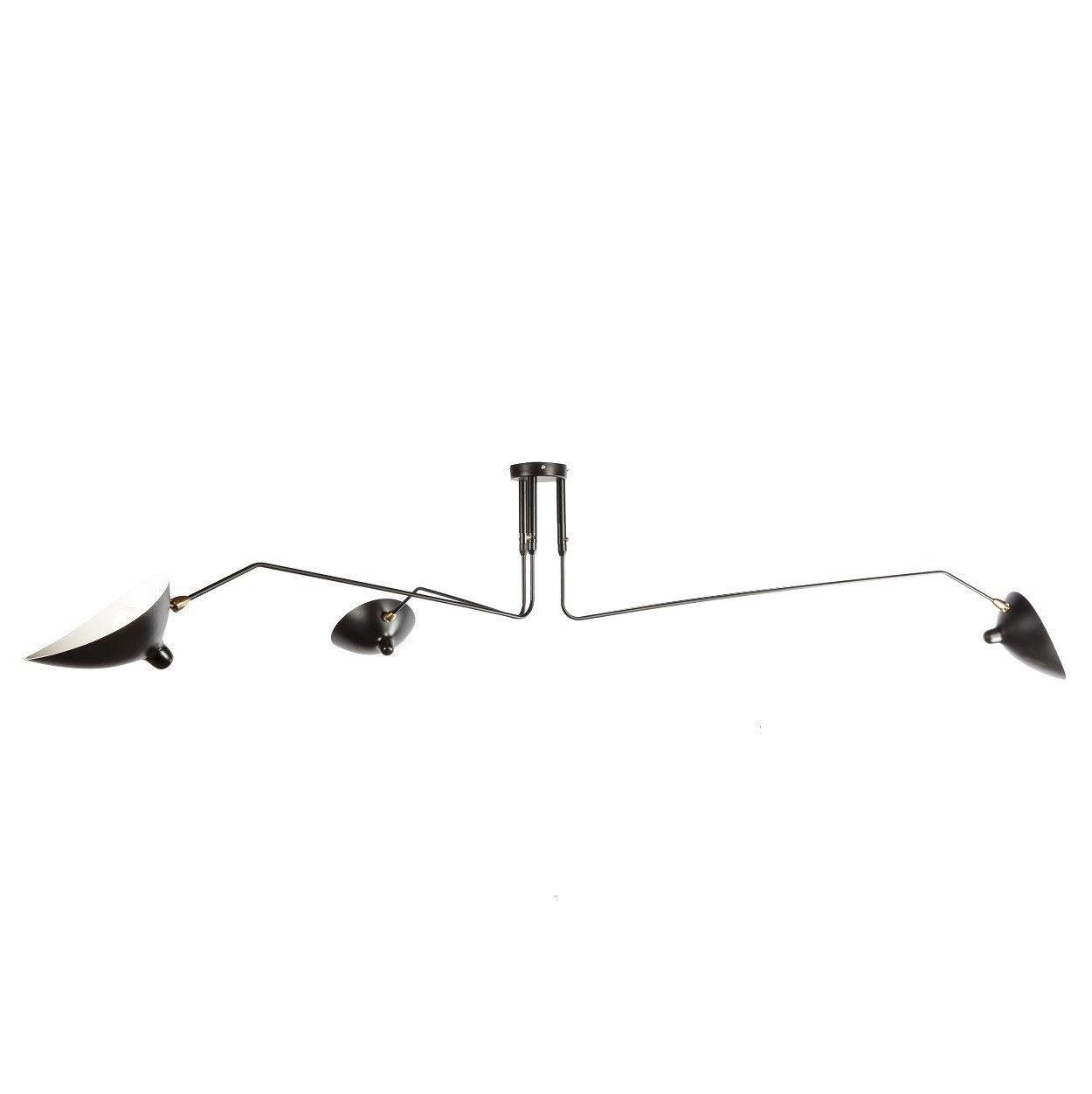 Modern ceiling light in mid-century style – Adjustable multi-arm lamp for living room, dining area & office – Industrial look with design factor