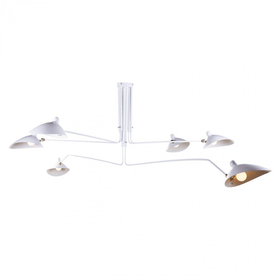 Modern ceiling light in mid-century style – Adjustable multi-arm lamp for living room, dining area & office – Industrial look with design factor