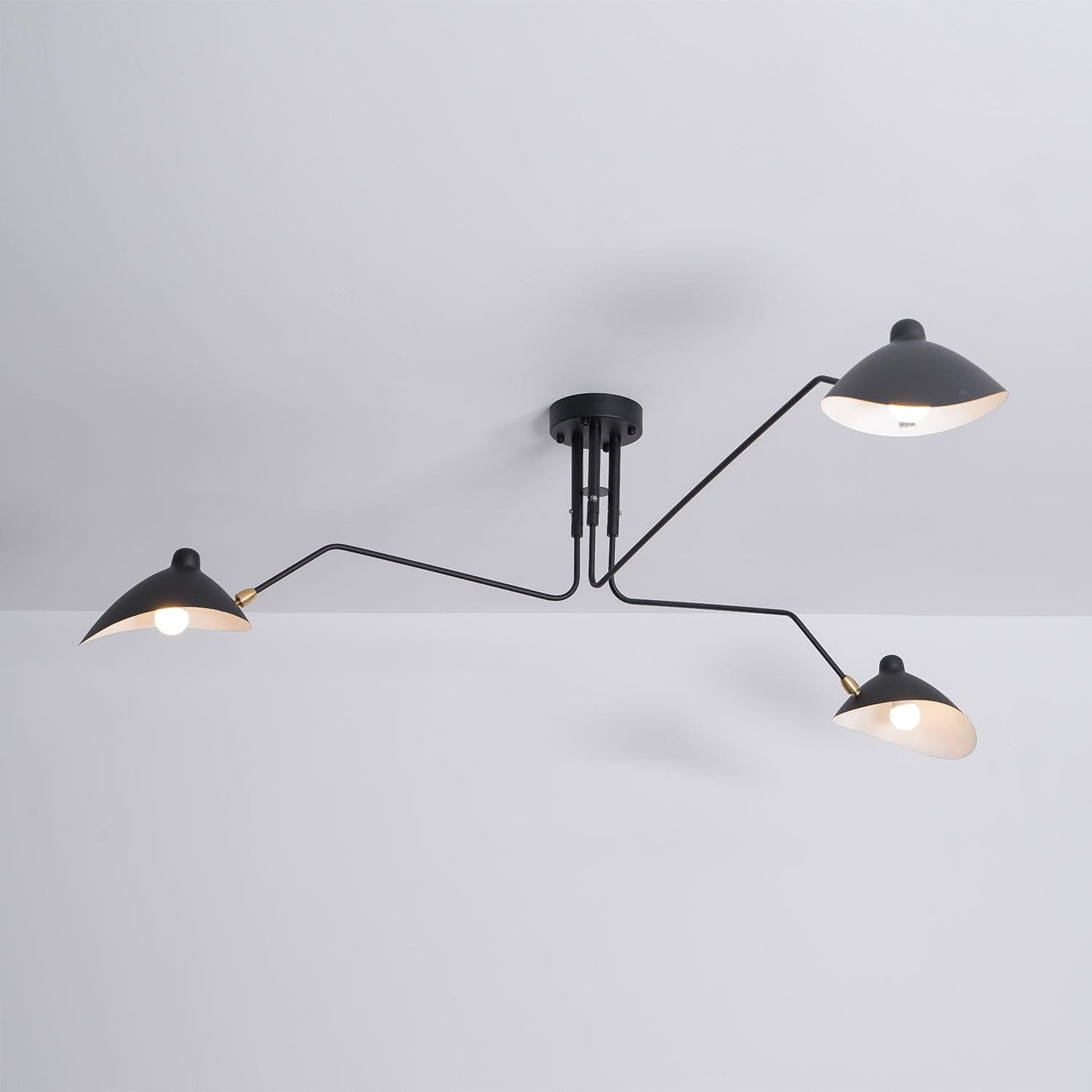 Modern ceiling light in mid-century style – Adjustable multi-arm lamp for living room, dining area & office – Industrial look with design factor