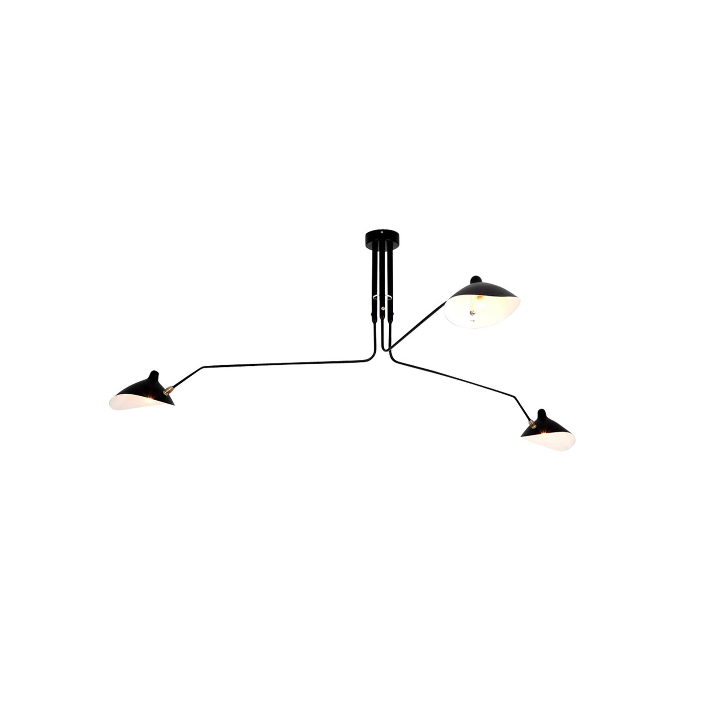 Modern ceiling light in mid-century style – Adjustable multi-arm lamp for living room, dining area & office – Industrial look with design factor