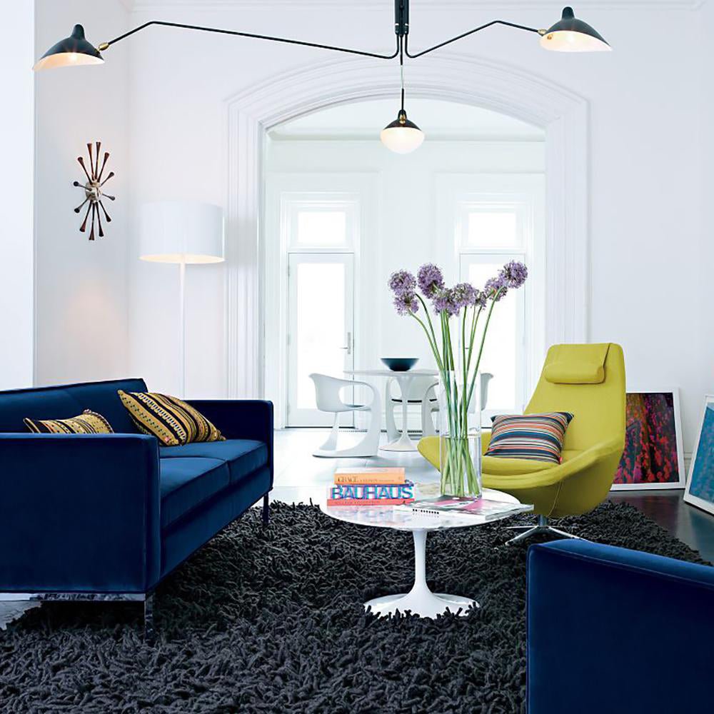 Modern ceiling light in mid-century style – Adjustable multi-arm lamp for living room, dining area & office – Industrial look with design factor