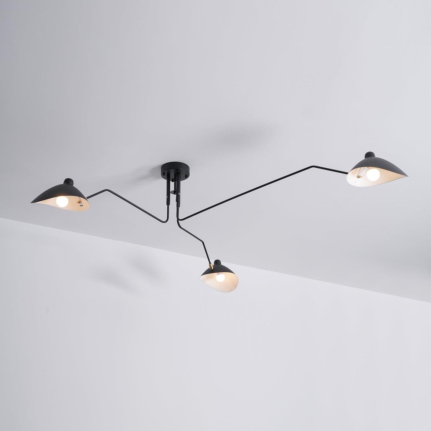 Modern ceiling light in mid-century style – Adjustable multi-arm lamp for living room, dining area & office – Industrial look with design factor