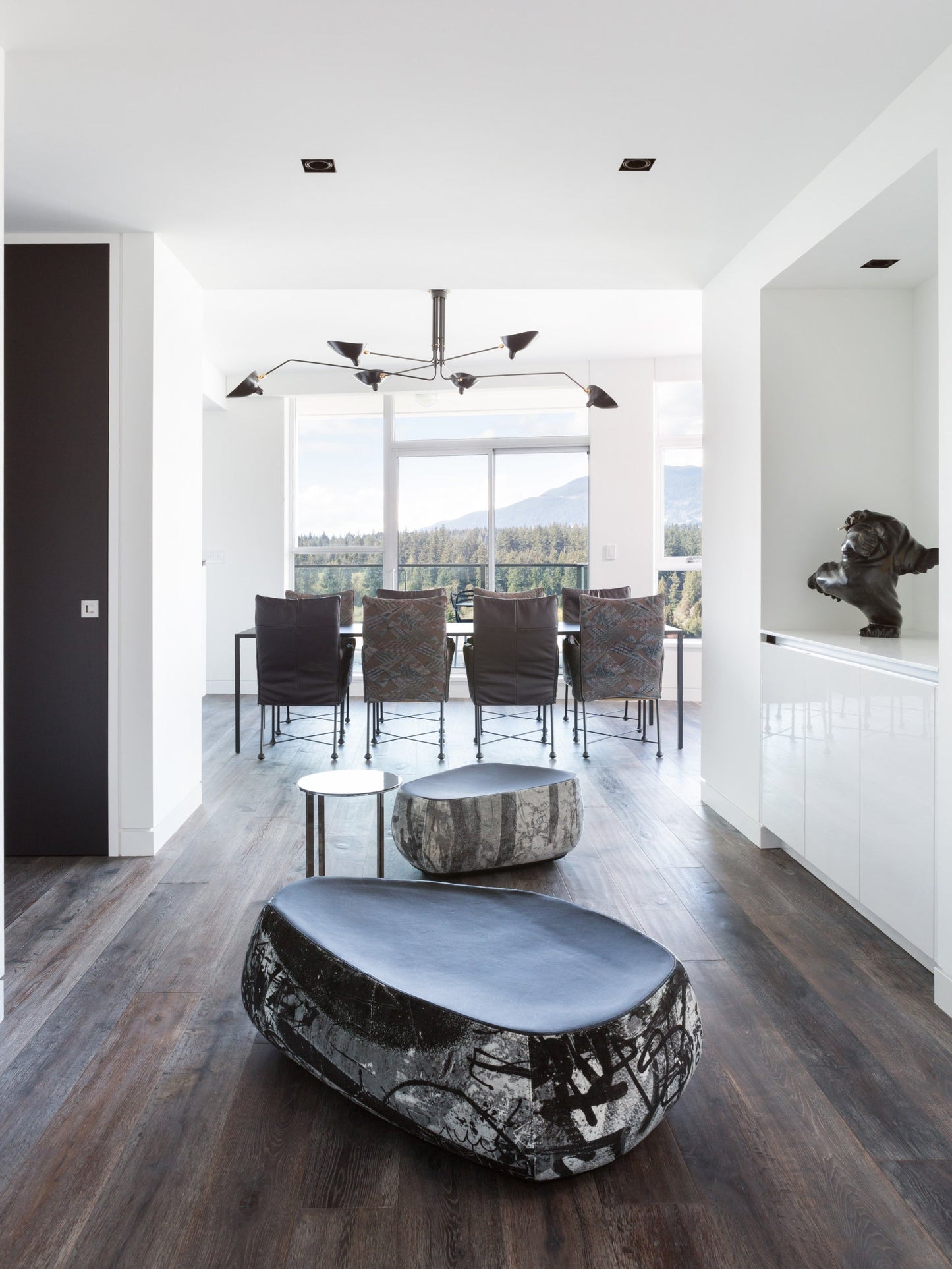 Modern ceiling light in mid-century style – Adjustable multi-arm lamp for living room, dining area & office – Industrial look with design factor