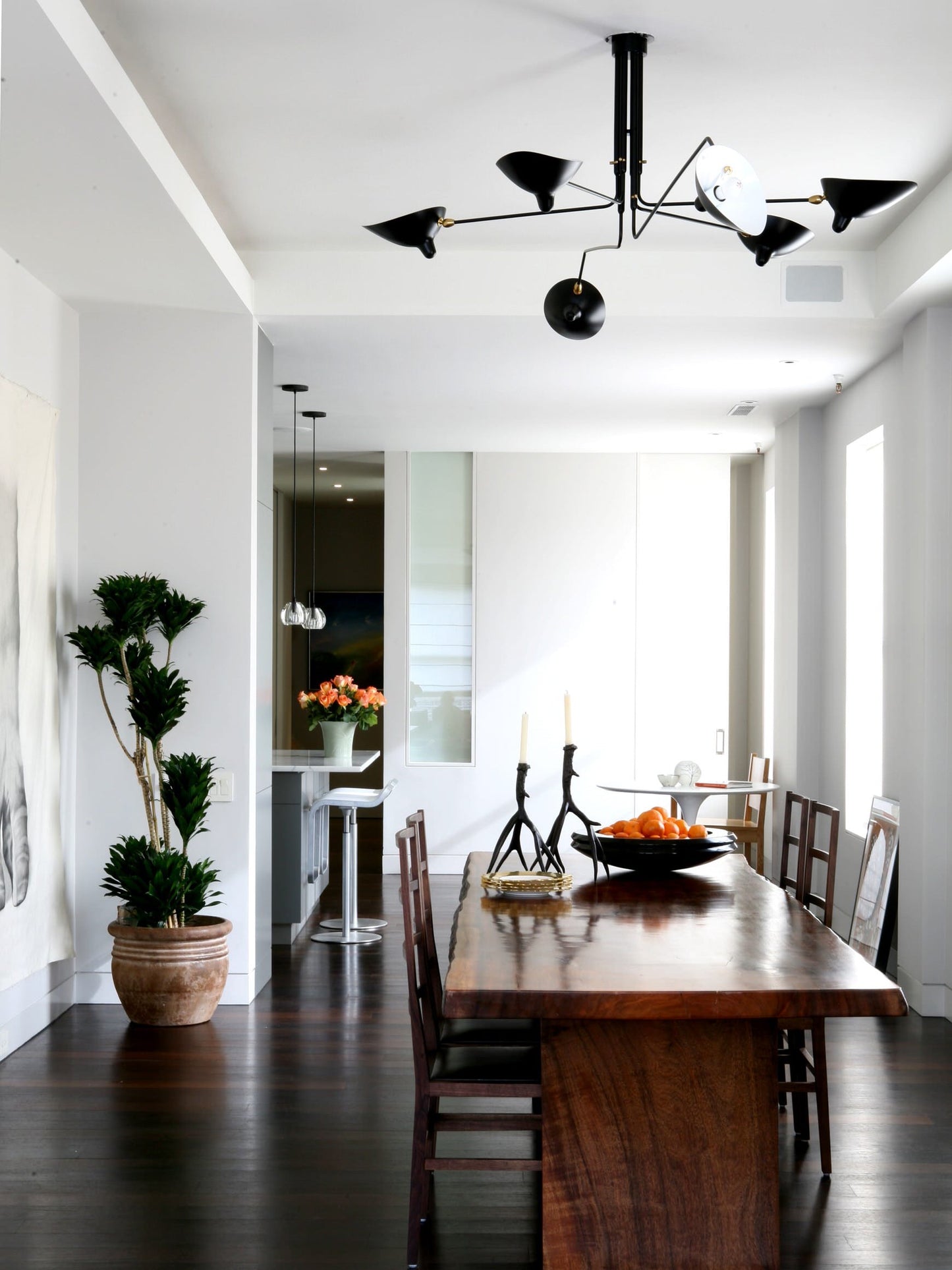 Modern ceiling light in mid-century style – Adjustable multi-arm lamp for living room, dining area & office – Industrial look with design factor