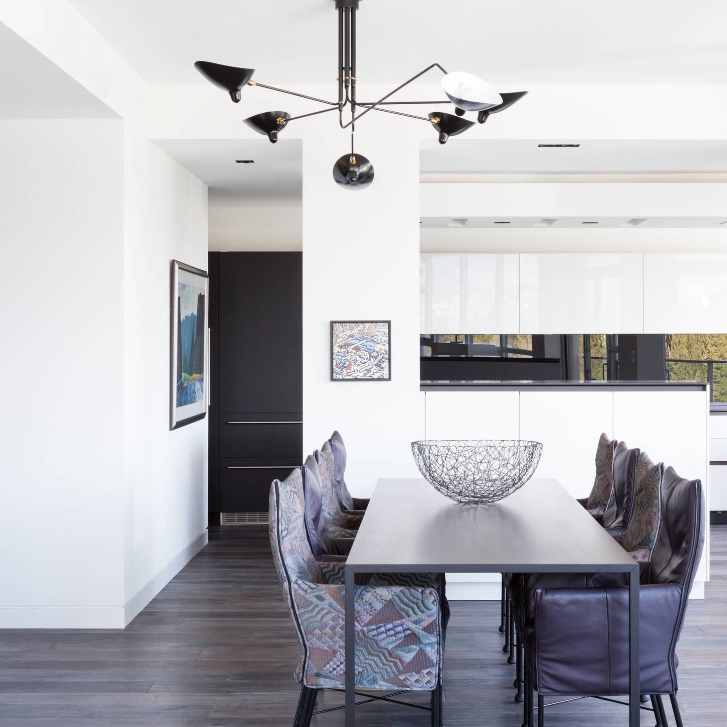 Modern ceiling light in mid-century style – Adjustable multi-arm lamp for living room, dining area & office – Industrial look with design factor