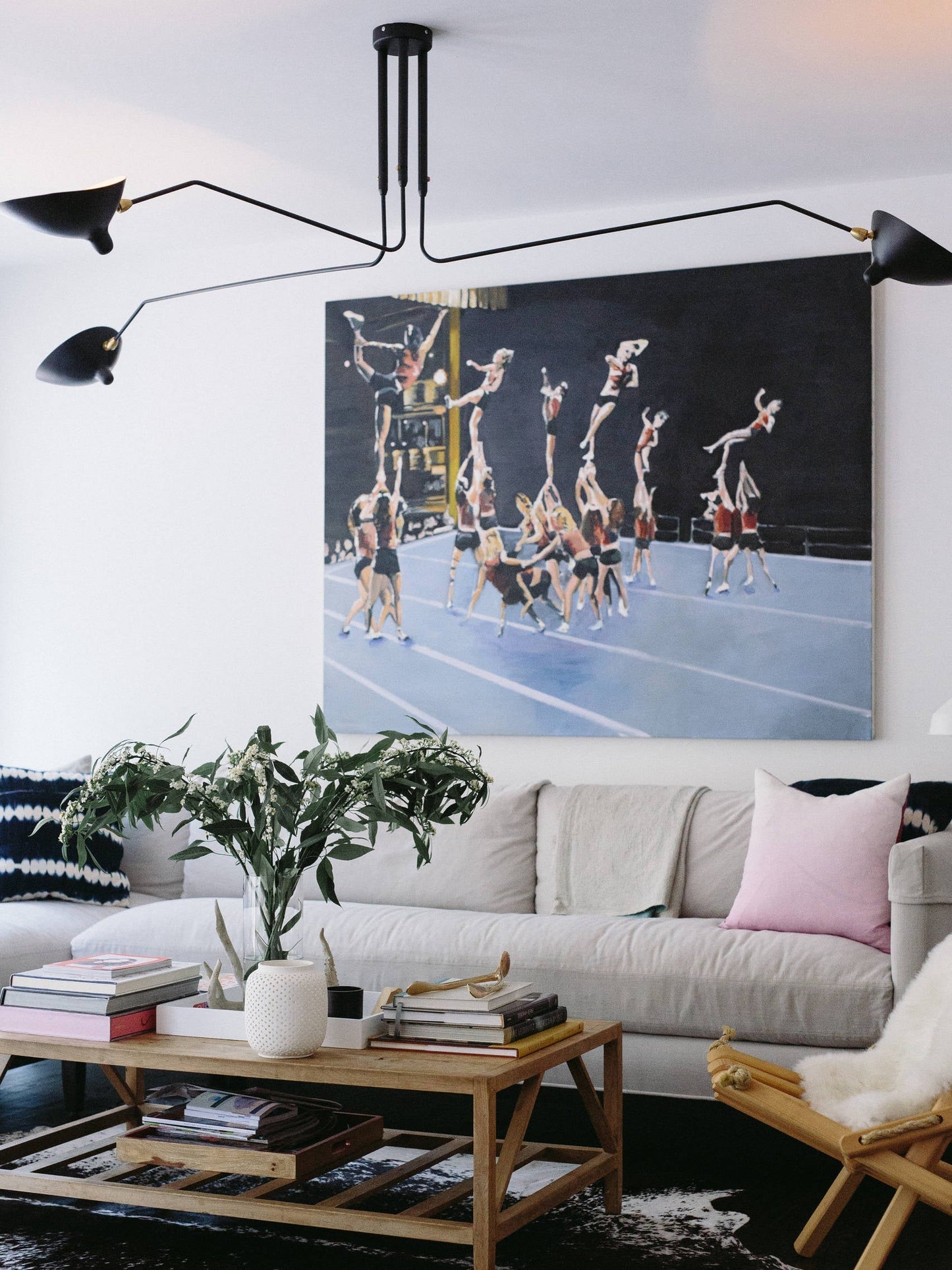 Modern ceiling light in mid-century style – Adjustable multi-arm lamp for living room, dining area & office – Industrial look with design factor