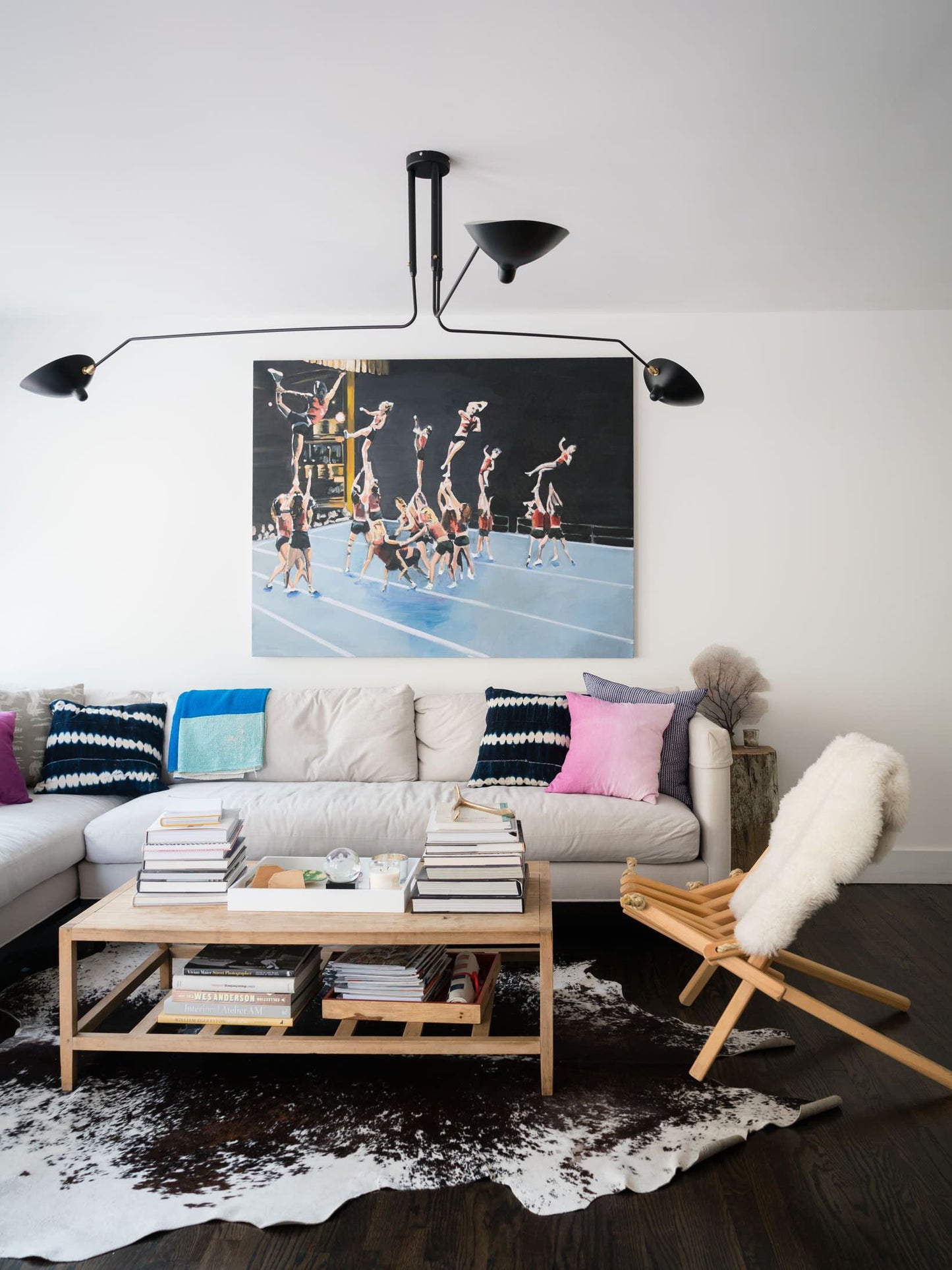 Modern ceiling light in mid-century style – Adjustable multi-arm lamp for living room, dining area & office – Industrial look with design factor