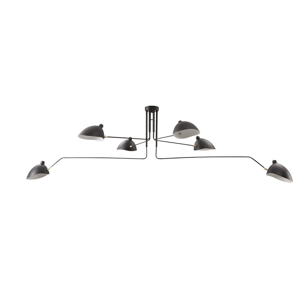 Modern ceiling light in mid-century style – Adjustable multi-arm lamp for living room, dining area & office – Industrial look with design factor