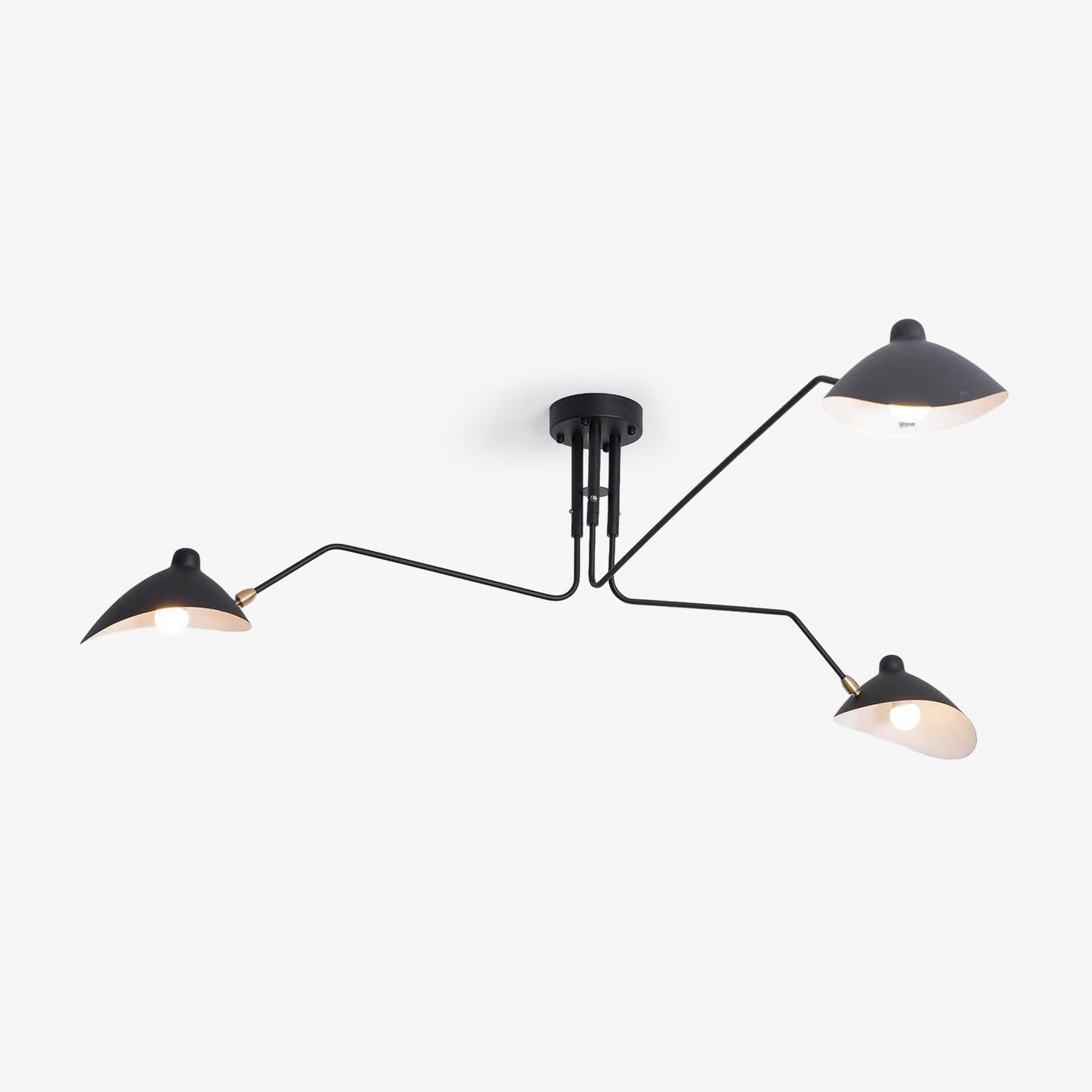 Modern ceiling light in mid-century style – Adjustable multi-arm lamp for living room, dining area & office – Industrial look with design factor