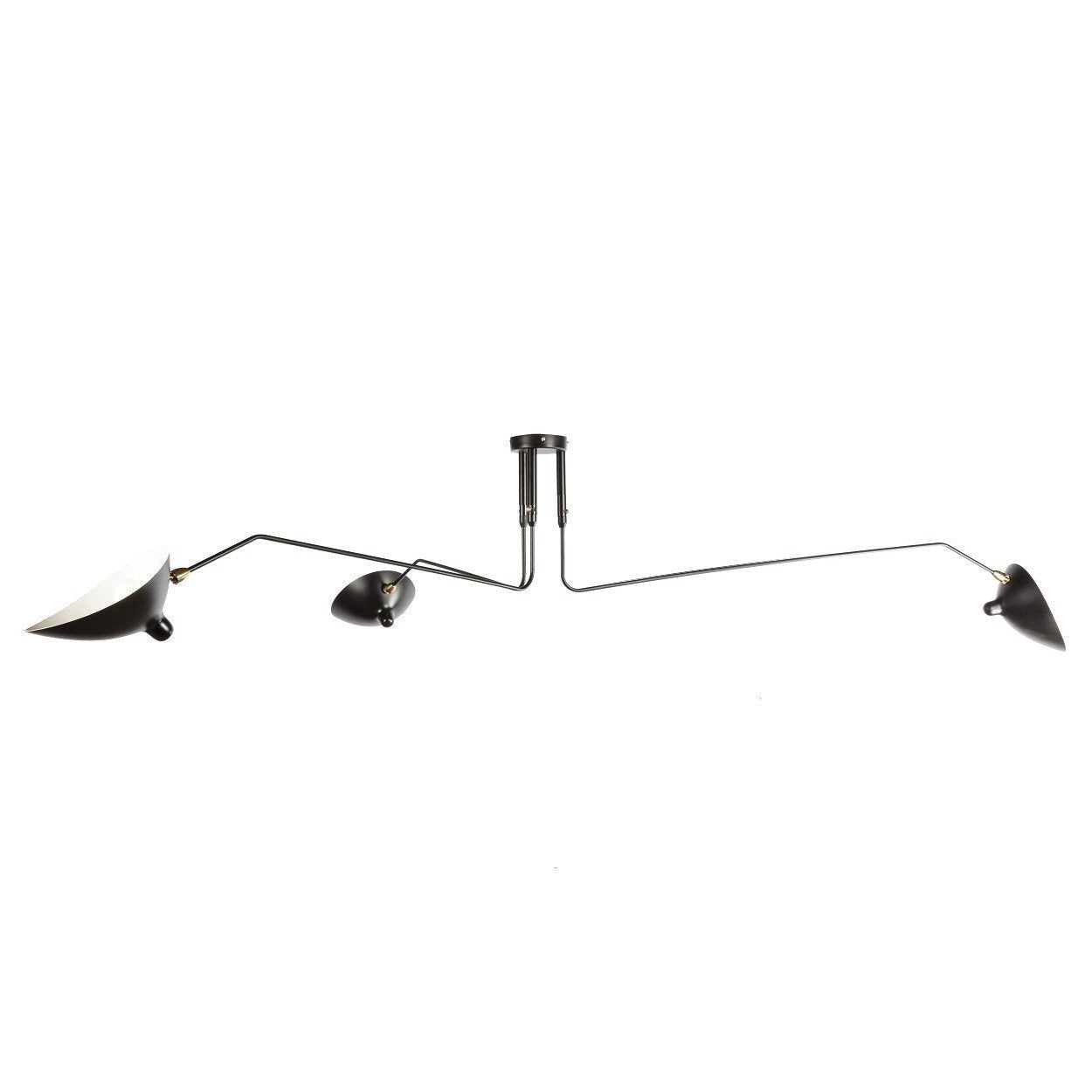 Modern ceiling light in mid-century style – Adjustable multi-arm lamp for living room, dining area & office – Industrial look with design factor