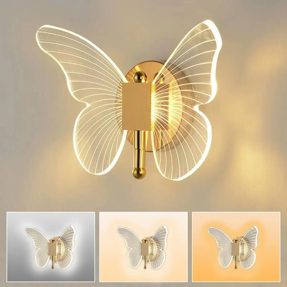 Moderne Schmetterling Wandleuchte – Elegante LED Wandbeleuchtung für Wohnzimmer oder Schlafzimmer