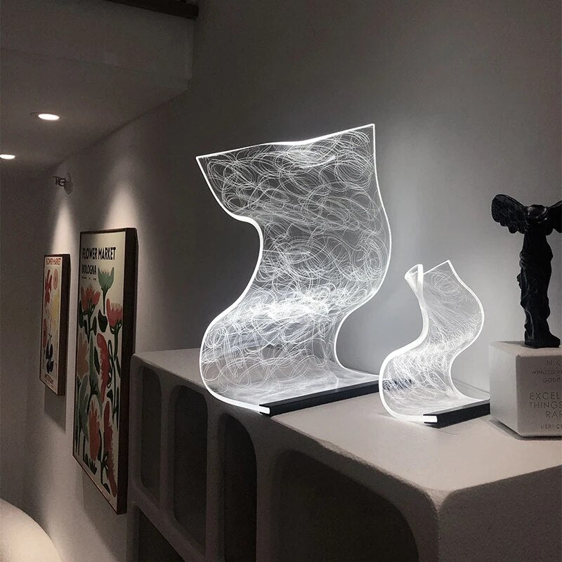 Moderne LED Tischlampe aus Acryl – Stilvolle Dekoleuchte für Wohnzimmer und Büro