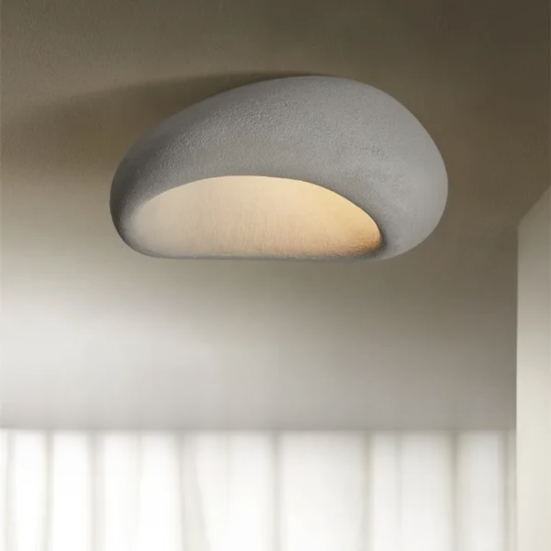 WabiSabiGlow - Designer Deckenbeleuchtung Steinoptik | Dimmbares Licht für Wohnzimmer