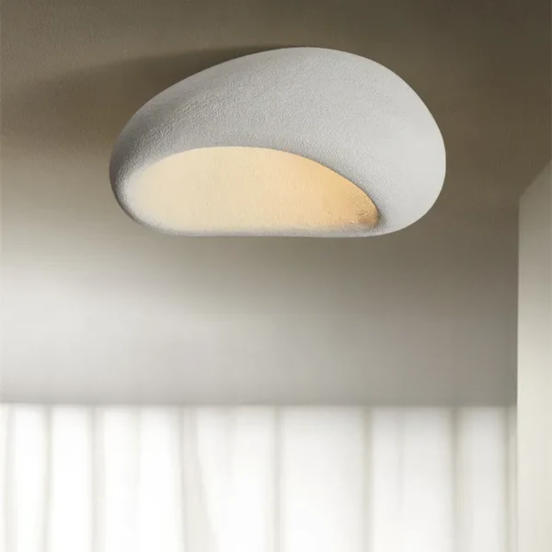 WabiSabiGlow - Designer Deckenbeleuchtung Steinoptik | Dimmbares Licht für Wohnzimmer
